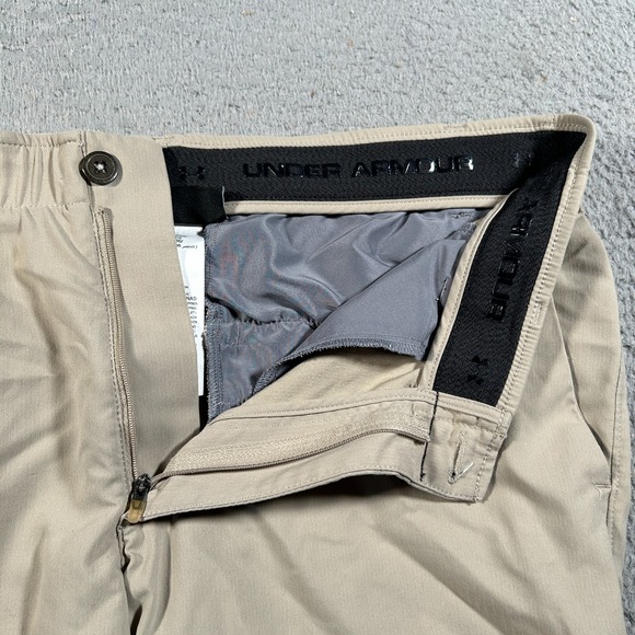 Under Armour Showdown Golf Pants Mens 34x31 Tan Straight Leg Stretch Quick Dry - Picture 6 of 12
